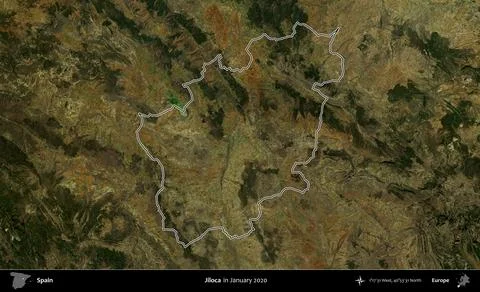 Jiloca outlined, Spain. Sentinel-2 Mosaic. January 2020 Illustration