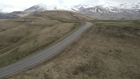 Jily Su Empty Scenic Highway Drone Fly Forward Caucasus HQ Stock Footage 337023652