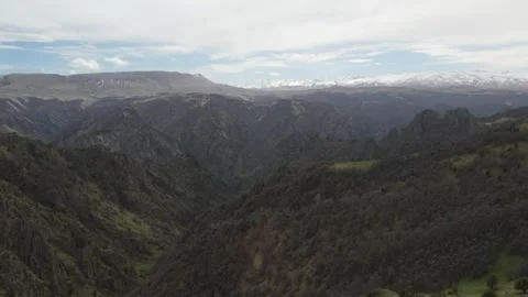 Jily Su Gorge Drone Fly Forward Caucasus Mountain Range HQ Stock Footage 337023699