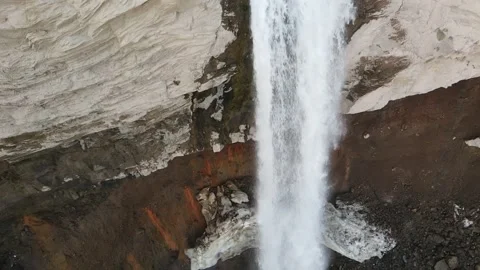 Jily Su Waterfall Close Up Slow Motion Descent Rock Layers HQ Stock Footage 337023428