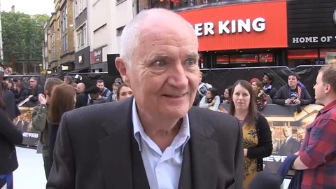 Jim Broadbent is interviewed at 'King of Thieves' premiere in London - 2018 Stock Footage 101205528