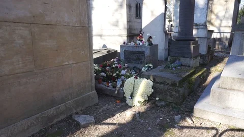 Jim Morrison The Doors Graveyard In Paris Stock Footage 117433963