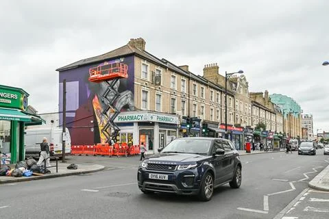 Jimi Hendrix mural Foto stock