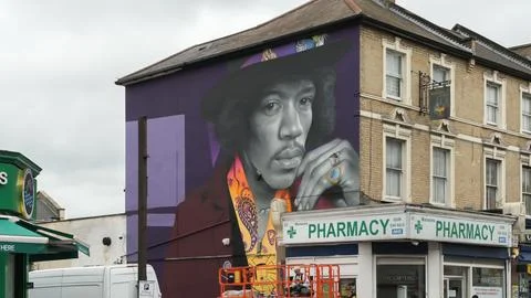 Jimi Hendrix mural Stock Photos