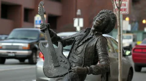 Jimi Hendrix Statue Stock-Footage 18105284