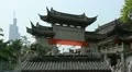 Jiming Temple Asian Buddhist Religion Chinese Gate Zifeng Office Tower Nanjing HD Footage