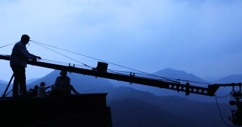 Jimmy Jib Operator Silhouette Stock Footage 290328923