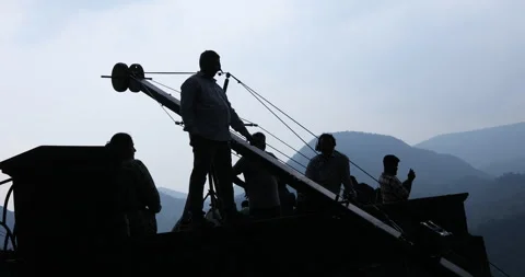 Jimmy Jib Operator Silhouette Stock Footage 290349426