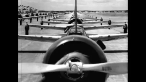 Jimmy Stewart recruits viewers to join the US Army Air Force in 1942, detailing Stock Footage