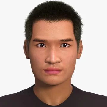 Jin (Asian man) No Rig 3D Model