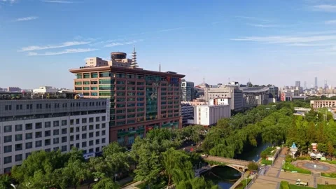 Jinan City Ring Park and South Moat, Shandong, China Stock Footage 331216632