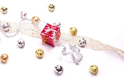 Jingle and small box Stock Photos