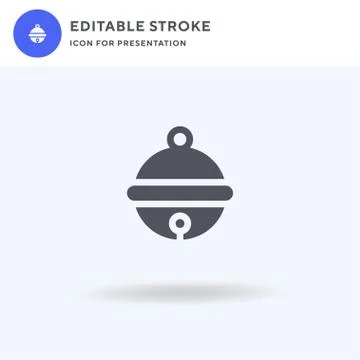 Jingle Bell icon vector, filled flat sign, solid pictogram isolated on white, Illustrazione stock