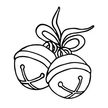 Jingle bells with bow on a white background Stock Illustration