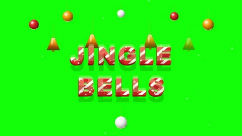 Jingle bells typography green 3d Vídeos de archivo 345708602
