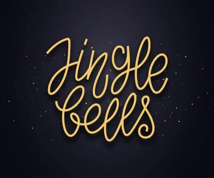 Jingle Bells typography text. Vector card Stock Illustration