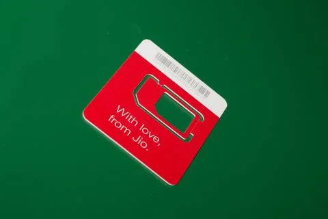 Jio SIM With Every JioFi or 4G Smartphone Background for text Stock Photos