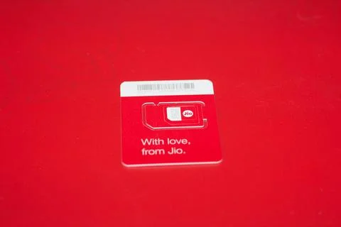Jio SIM With Every JioFi or 4G Smartphone Background for text Stock Photos