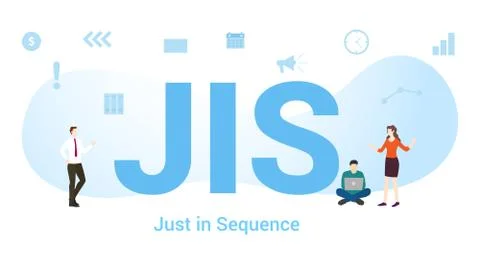 Jis just in sequence concept with big word or text and team people with moder Stock-Illustration