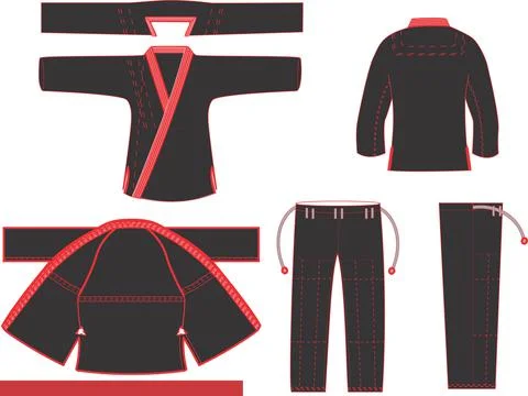 Jiu Jitsu Gi Mock ups Pattern illustrations Vectors Stock Illustration