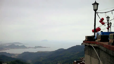 Jiufen Lamp Post Stock Footage 22799121