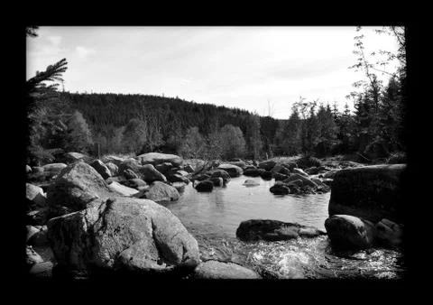 Jizera river in Jizerske mountain Stock Photos