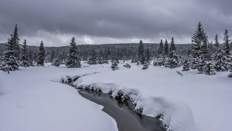 The Jizera stream, flowing through the Jizera Mountains in the Czech Republic. Stock Footage 147509258