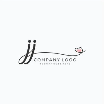 JJ Initial handwriting logo design Stock Illustration