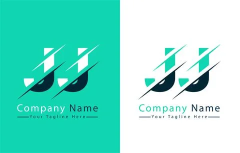 JJ Letter Logo Vector Design Concept Elements Illustrazione stock
