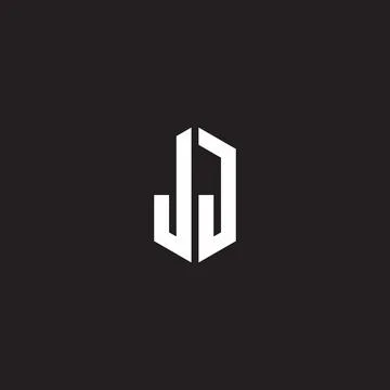 JJ Logo monogram with hexagon shape style design template Illustrazione stock