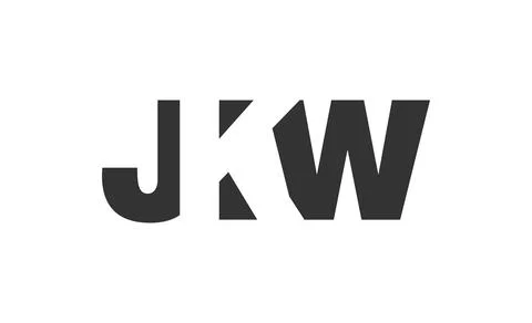 JKW logo design. Initial letter J K W bold font style for tech startups, co.. Stock Illustration