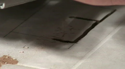 Jm047-saw cutting3 Video stock 65796
