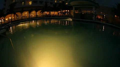 Jm1076-Night Pool 動画素材 784095