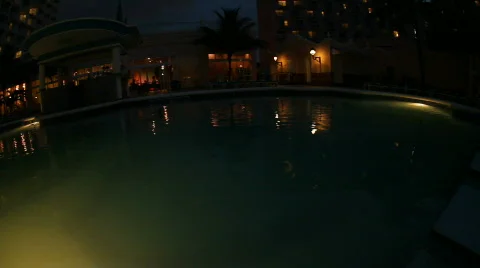 Jm1077-Night Pool Pan Stock-Footage 784141