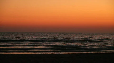 Jm1124 Orange Beach Sky Stockbeeldmateriaal 876737