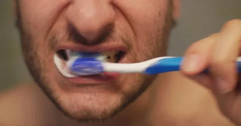 Jm1440 Man Brushing Teeth Vídeo Stock 44182529