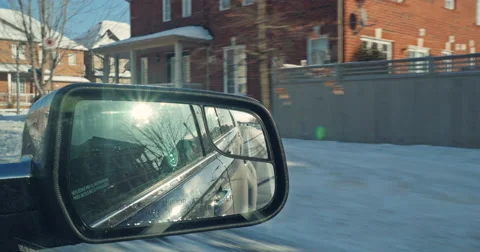 Jm1503 Winter Driving SideMirror Suburbs Stock-Footage 46907428