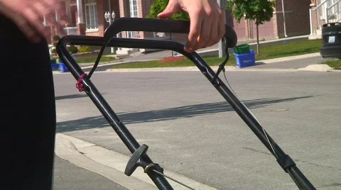 Jm318-Mower Start Up Stock Footage 124598