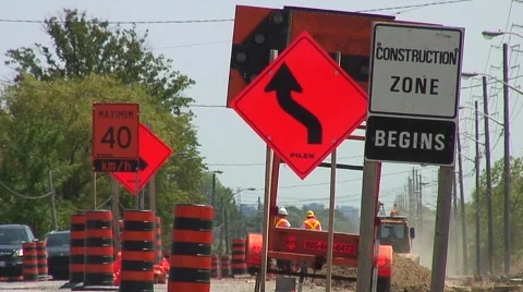 Jm442-Construction Zone Stock Footage 1097003