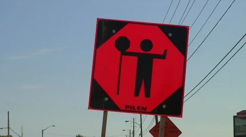 Jm443-Construction Ahead Video stock 129601