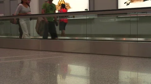 Jm575-Moving Sidewalk Sideangle Stockbeeldmateriaal 145622