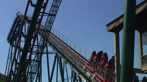 Jm821-rollercoaster going up Stock-Footage 478103