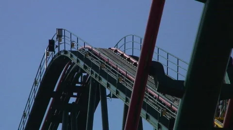 Jm822-rollercoaster going up2 Video stock 478118