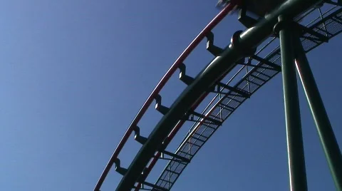 Jm823-rollercoaster coming down Video stock 478120