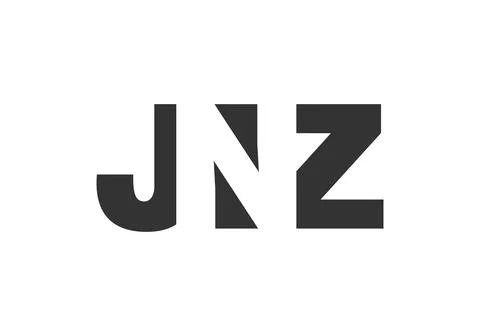 JNZ logo design. Initial letter J N Z bold font style for tech startups, co.. Stock Illustration