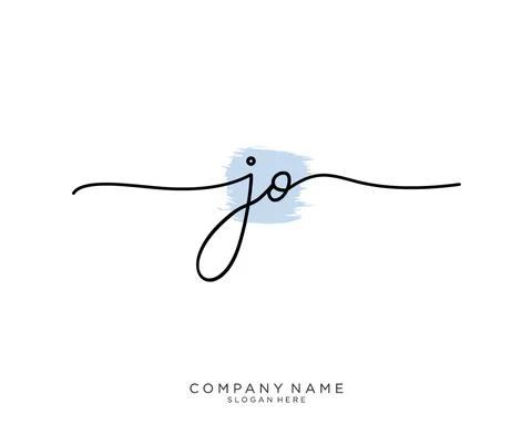 JO Initial handwriting logo design Stock Illustration