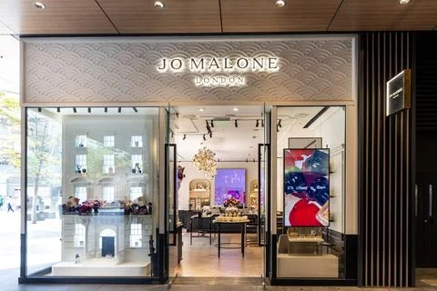 Jo Malone is a British perfumer founded in 1990. It is part of Estee Lauder Stock Photos