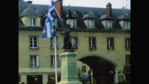 Joan of Arc Statue in Compiegne-Super 8-Paris Stock Footage 128576850