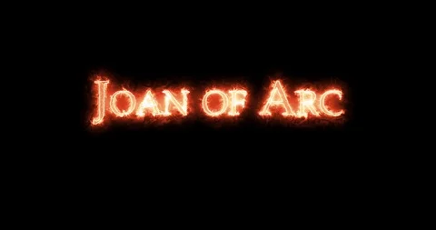 Joan of Arc written with fire. Loop Stock Footage 128870963