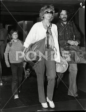 Joanna Lumley Actress And Son James And Friend Mr Deburg At Heathrow ...